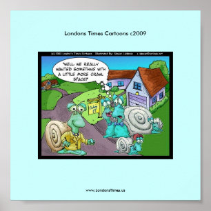 Slakken Vastgoed Verkoop Grappige Cartoon Poster