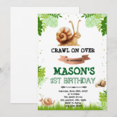 Slakken verjaardagsuitnodiging kaart (Voorkant / Achterkant)