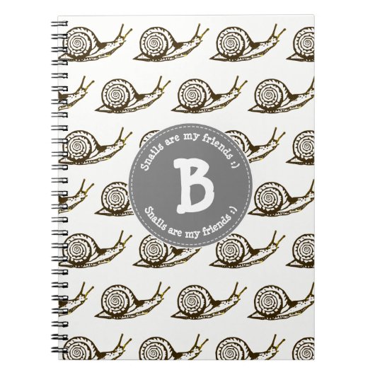 Slakken zijn mijn Friends Monogram Notitieboek (Voorkant)