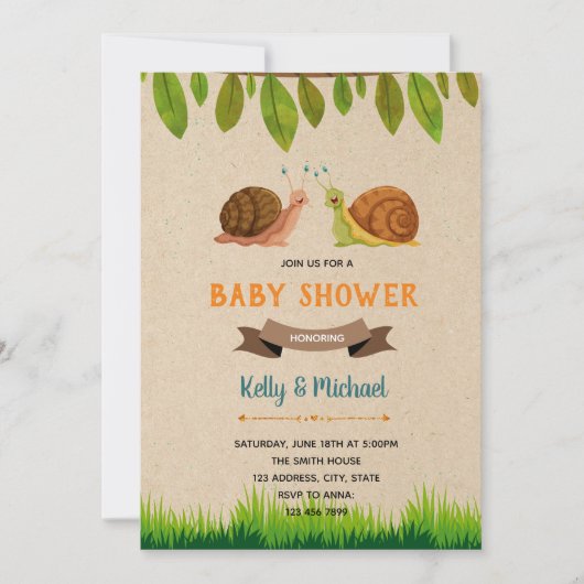 Slakkenfeestthema uitnodiging (Voorkant)