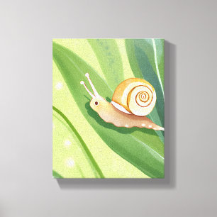 Slakkenpost Aquarel Natuur Canvas Afdruk