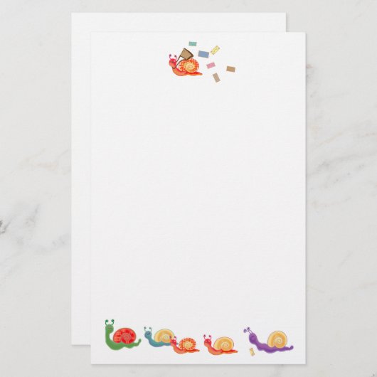 slakkenpost briefpapier (Voorkant / Achterkant)