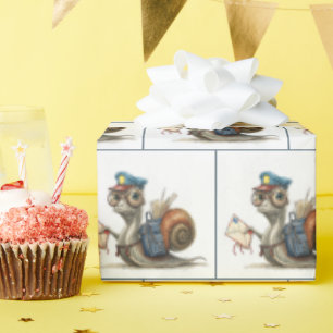 slakkenpostbode die post bezorgt cadeaupapier