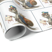 slakkenpostbode die post bezorgt cadeaupapier (Rol Hoek)