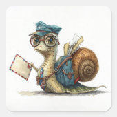 slakkenpostbode vierkante sticker (Voorkant)