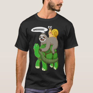 Slakschildpad ("Sloth Turtle Snail Piggyback Anima T-shirt