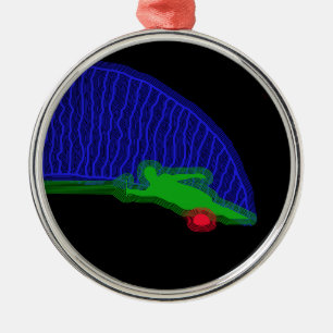 Slalom Water Skier Neon Spray Metalen Ornament