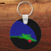 Slalom Water Skier Neon Spray Sleutelhanger (Voorkant)