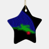 Slalom Water Skier Spray Keramisch Ornament (Rechts)