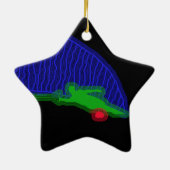 Slalom Water Skier Spray Keramisch Ornament (Achterkant)