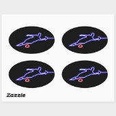 Slalom Waterskiër Neon Sticker (Vel)