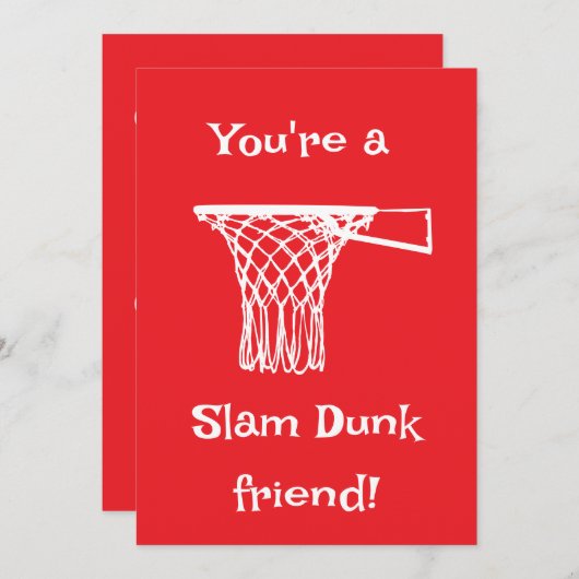 Slam Dunk Basketbal Kinderen Klaslokaal Valentijn Feestdagenkaart (Voorkant / Achterkant)