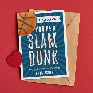 Slam Dunk Basketbal Klaslokaal Valentijn Kaart