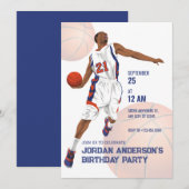 Slam dunk basketbal verjaardag kaart (Voorkant / Achterkant)