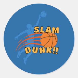 Slam Dunk Basketbal voor sportliefhebbers Ronde Sticker