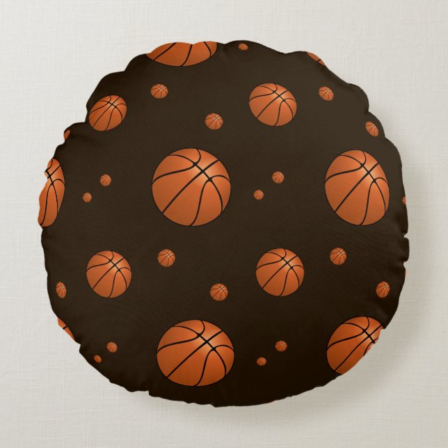 Slam Dunk Basketball Pattern Sports Rond Kussen (Voorkant)