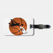 Slam Dunk Basketball Player met Hoop op Ball Bagagelabel (Achterkant horizontaal)