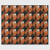 Slam Dunk Basketball Player met Hoop op Ball Cadeaupapier (Vlak)