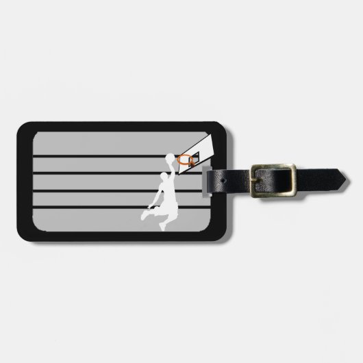 Slam Dunk Basketball Player - White Silhouette Bagagelabel (Voorkant horizontaal)