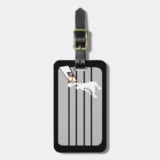 Slam Dunk Basketball Player - White Silhouette Bagagelabel (Voorkant verticaal)