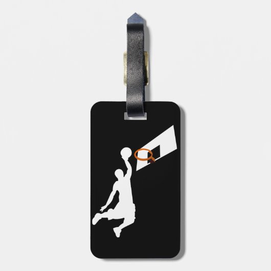 Slam Dunk Basketball Player - White Silhouette Bagagelabel (Achterkant verticaal)
