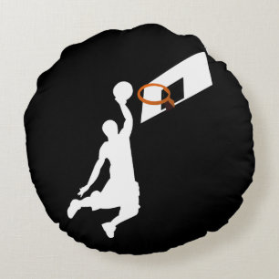 Slam Dunk Basketball Player - White Silhouette Rond Kussen