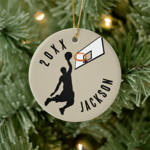 Slam Dunk! Basketbalspeler Kerstmis Keramisch Ornament