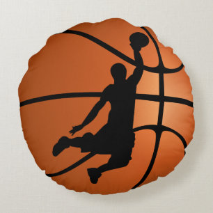 Slam Dunk Basketbalspeler Sport Rond Kussen