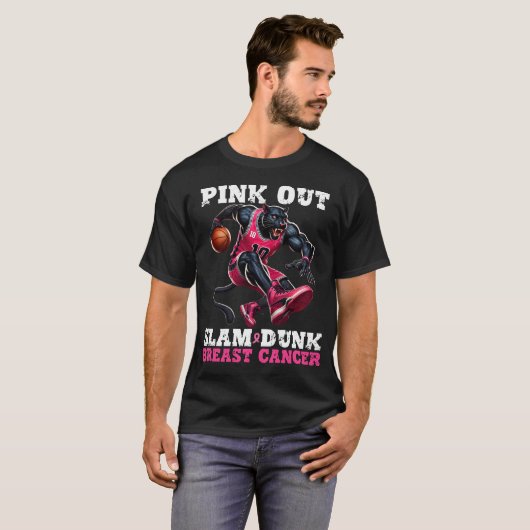 Slam Dunk Borstkanker Pink Out, Basketbal T-shirt (Voorkant volledig)