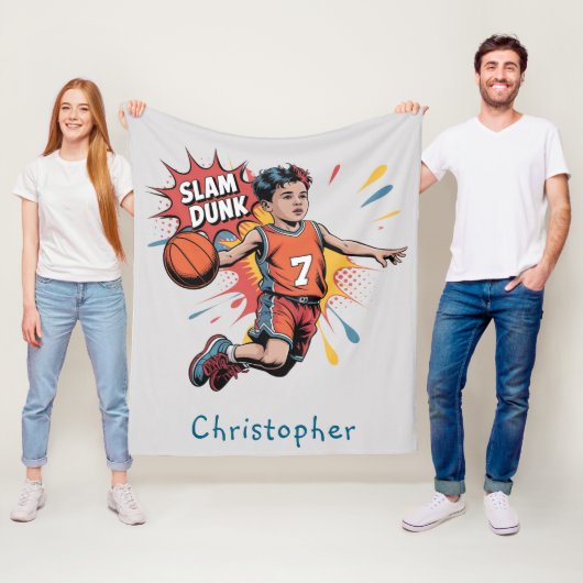 Slam Dunk Boy Verjaardag Bash Gift Fleece Deken (In situ)