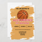 Slam Dunk First Birthday Bash Invitation (Devant / Derrière)