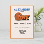Slam Dunk First Birthday Bash Invitation (Debout devant)