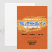 Slam Dunk First Birthday Bash Invitation (Devant / Derrière)