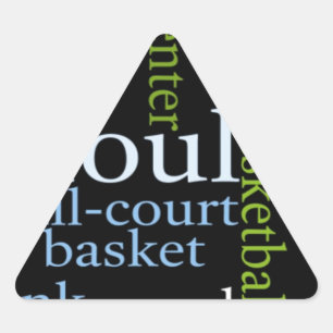 Slam Dunk of Words: Basketbal spel van kampioenen Driehoek Sticker