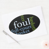 Slam Dunk of Words: Basketbal spel van kampioenen Ovale Sticker (Envelop)