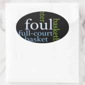 Slam Dunk of Words: Basketbal spel van kampioenen Ovale Sticker (Tas)