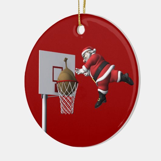 Slam Dunk Santa Claus Keramisch Ornament (Links)
