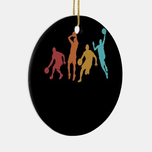 Slam Dunk Silhouet Basketballer Dunking The Keramisch Ornament (Rechts)