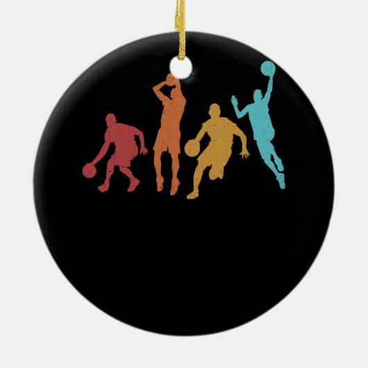 Slam Dunk Silhouet Basketballer Dunking The Keramisch Ornament (Achterkant)