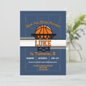 Slam Dunk Verjaardagsfeest Uitnodiging (Staand voorkant)