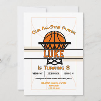 Slam Dunk Verjaardagsfeest Uitnodiging