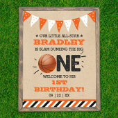 Slam Dunking the Big One | Basketball 1e verjaarda Poster