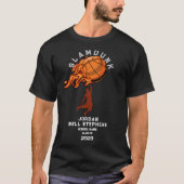 Slamdunk Basketbal Vuurbal Sport Team Afstuderen T-shirt (Voorkant)
