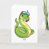 Slang als duiker met snorkel kaart (Achterkant)