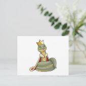 Slang als Koning met Kroon Briefkaart (Staand voorkant)