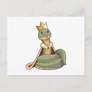 Slang als Koning met Kroon Briefkaart