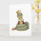 Slang als Koning met Kroon Kaart (Gele Bloem)
