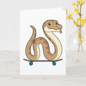 Slang als schaatser met skateboard kaart (Gele Bloem)