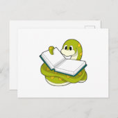 Slang bij lezen met boek briefkaart (Voorkant / Achterkant)