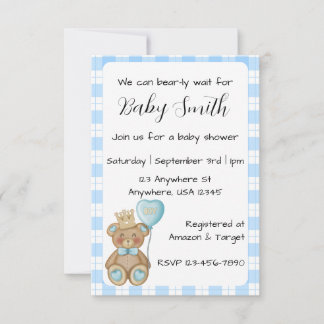 Slang Blue Beer Babyshower Uitnodiging voor Baby J